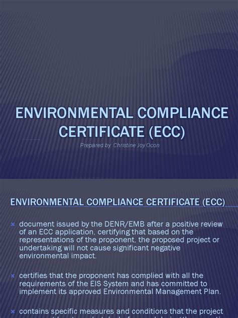 emb region 1|Issuance of Environmental Compliance Certificate (ECC) .